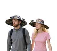 Cappello a ventaglio Solare a Tesa Larga da 2 Pezzi per Uomo e Donna, Cappello a ventaglio per Coppia, Cappello da Signor e Signora Alimentato a energia Solare con ventole solari Integrate