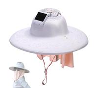 Cappello a ventaglio solare con ventola di raffreddamento ricaricabile e tenda per il viso, protezione solare a tesa larga per attività all'aperto come agricoltura, pesca, escursionismo e campeggio