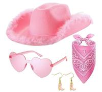 Cappello - Acrilico, Cappello per costume, Design in peluche | Abbagliante Femminile, Kit di accessori per il gioco di ruolo, Set di costumi da cowgirl da donna per mascherata, Fies