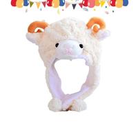 Cappello Agnello Copricapo di Peluche a Forma di Pecora per Travestimento | Cappelli Animaleschi per Halloween Recita Scolastica Teatro Spettacolo Carnevale Festa Compleanno