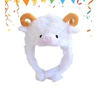 Cappello Agnello Copricapo Morbido Forma Pecora per Travestimento e Festa | Cappelli Animaleschi per Halloween Recita Scolastica Teatro Spettacolo Carnevale per Compleanno Festa