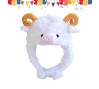 Cappello Agnello Copricapo Morbido Forma Pecora per Travestimento e Festa | Cappelli Animaleschi per Halloween Recita Scolastica Teatro Spettacolo Carnevale per Vacanze Compleanni Teatr