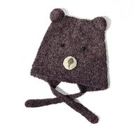 Cappello alla moda in peluche a forma di orso con dimensioni regolabili, per il freddo, caldo e bello per tenere al caldo durante l'inverno, Marrone, Taglia unica
