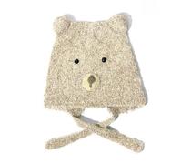 Cappello alla moda in peluche a forma di orso con dimensioni regolabili, per il freddo, caldo e bello per tenere al caldo durante l'inverno, Beige, Taglia unica