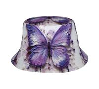 Cappello alla pescatora con farfalla e pittura a olio, pieghevole, per esterni