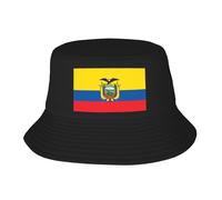 Cappello alla pescatora con stampa bandiera dell'Ecuador, elegante cappello da pescatore per rave, spiaggia, pesca, viaggi e uso quotidiano
