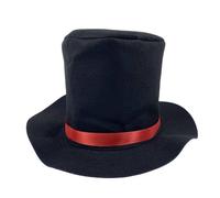 Cappello Alto in Feltro Nastro Rosso Cappello Appuntito Falcetto Morbida