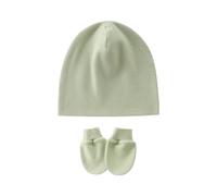 Cappello antivento per neonati, berretto fetale con guanti antigraffio abbinati, per bambini da 0 a 1 mese, morbidi cappellini fetali con guanti coordinati, B, Taglia unica