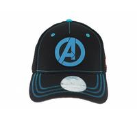 Cappello Avengers Marvel ufficiale nero e azzurro logo regolabile 58 cm