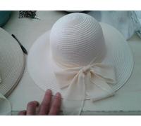 cappello avorio elegante cerimonia taglia unica paglia hat cocktail donna mare