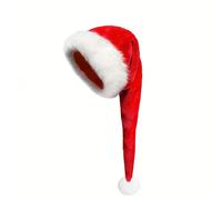 Cappello Babbo Natale Rosso Extra Lungo Natalizio con Poliestere Morbido per Adu