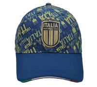 Cappello Baseball Blu con Stampa Oro e Logo Ricamato Italia, Prodotto Ufficiale FIGC Nazionale Italiana di Calcio, 253301 Italia
