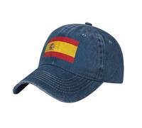 Cappello Baseball Classico Anti-UV Spagna Bandiera | Denim Lavato 100% Cotone Regolabile Unisex