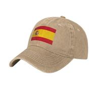 Cappello Baseball Classico Anti-UV Spagna Bandiera | Denim Lavato 100% Cotone Regolabile Unisex
