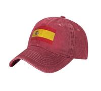 Cappello Baseball Classico Anti-UV Spagna Bandiera | Denim Lavato 100% Cotone Regolabile Unisex