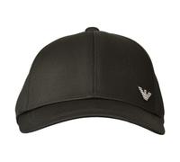 Emporio Armani Twill Baseball Cap With Eagle, Black, One Size