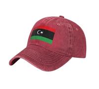 Cappello Baseball Libia Bandiera Anti-UV Denim Lavato | 100% Cotone Regolabile Camionista Unisex Leggero