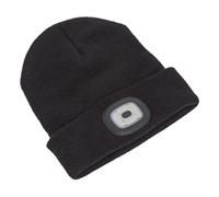 Cappello Beanie 4 SMD LED Ricaricabile USB | LED185 Sealey Nuovo