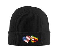 Cappello Beanie American Zimbabwean Flag Heart Zimbabwean American for Cold Weather Skate pour Homme Et Femme Morbidi Protéger La Coiffure Traspiranti Le Sport per All'Aperto Freddo Invernale