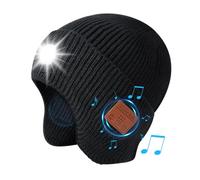Cappello beanie con luci, beanie cap con Bluetooth 5.3 LED senza fili, design con protezione auricolari estesa, con altoparlante stereo e microfono integrati, beanie con faro e cuffie, cappello torcia