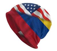 Cappello Beanie Half America Half Zimbabwean Flag Protéger La Coiffure Leggero L'Extérieur Morbidi pour Homme Et Femme per Lo Sport All'Aperto Freddo