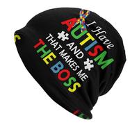 Cappello Beanie I Have Autism And Tmakes Me The Boss pour Homme Et Femme Stiloso Les Jours Froids Traspiranti L'Extérieur per All'Aperto Freddo Running