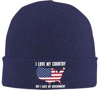 Cappello Beanie I Love My Country But I Hate My Government Knit Hat Elastici Berretto Stiloso Beanie Berretto per All'Aperto Running Freddo