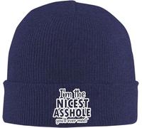 Cappello Beanie I'm The Nicest Asshole You'll Ever Meet Cuff Cappello Invernale Elastici Beanie Berretto Traspiranti Berretti in Maglia per Freddo All'Aperto Invernale