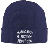 Cappello Beanie My Dog And I Talk Shit About You Cappello Invernale Stiloso Knit Hat Leggero Beanie Berretto per Freddo All'Aperto Running