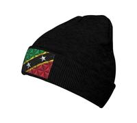 Cappello Beanie Polygon Effect of The Flag of St. Kitts And Nevis Knit Hat Elastici Berretti in Maglia Traspiranti Berretto per Freddo Running All'Aperto