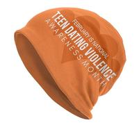 Cappello Beanie Teen Dating Violence Awareness Oranges Ribbon Cappello Invernale Elastici Berretti in Maglia Morbidi Knit Hat per Running Lo Sport Invernale