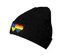 Cappello Beanie Ukraine Flag And LGBT Flag Protéger La Coiffure Traspiranti L'Extérieur Elastici pour Homme Et Femme per Freddo All'Aperto Running