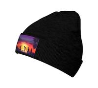 Cappello Beanie Young People Playing Soccer On The Beach Landscape Cappello Invernale Traspiranti Beanie Berretto Leggero Berretti in Maglia per Freddo Invernale Lo Sport
