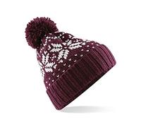 Cappello Beechfield A Maglia Fair Isle con Bon Bon-Bordeaux