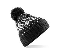 Cappello Beechfield A Maglia Fair Isle con Bon Bon-Nero