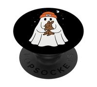 Cappello Beenie di Halloween per amanti degli animali del coniglio marrone fantasma PopSockets PopGrip Adesivo