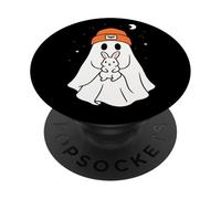 Cappello Beenie per amanti degli animali di Halloween con coniglietto fantasma PopSockets PopGrip Adesivo