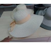 cappello beige elegante cerimonia taglia unica paglia hat cocktail donna mare