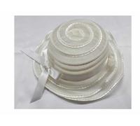 cappello beige falda onda bambina elegante cerimonia bimba hat baby cildren