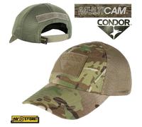 Cappello Berretto CONDOR Tactical Baseball Cap Mesh Militare Visiera MULTICAM
