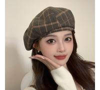 Cappello Berretto Francese Da Donna A Quadri Retro Casual Classico Moda Nuovo