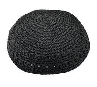 Cappello berretto kippa lavorato a maglia ebraico nero classico cupola sacra ...