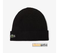 CAPPELLO BERRETTO LACOSTE IN LANA SPAZZOLATA A COSTINE - RB0001-00-031 col. nero