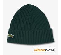 CAPPELLO BERRETTO LACOSTE IN LANA SPAZZOLATA A COSTINE RB0001-YZP - col. verde