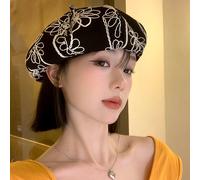 Cappello Berretto Octagonale Ricamato Floreale Da Donna Senza Visiera