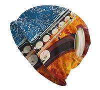 Cappello Berretto Sassofono Acqua e Fuoco Moda Casual Caldo Berretto a Maglia Slouchy per Uomo Donna