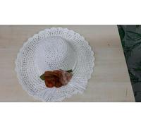 cappello bianco elegante cerimonia taglia unica paglia hat cocktail donna