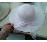 cappello bianco elegante cerimonia taglia unica paglia hat cocktail donna mare