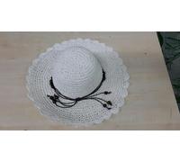 cappello bianco elegante cerimonia taglia unica paglia hat cocktail donna mare