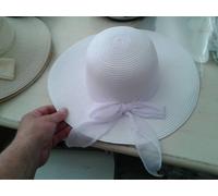 cappello bianco elegante cerimonia taglia unica paglia hat cocktail donna sost